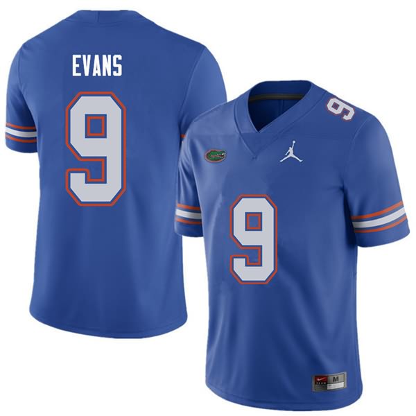 NCAA Florida Gators Josh Evans Men's #9 Jordan Brand Royal Stitched Authentic College Football Jersey MDA6364BX